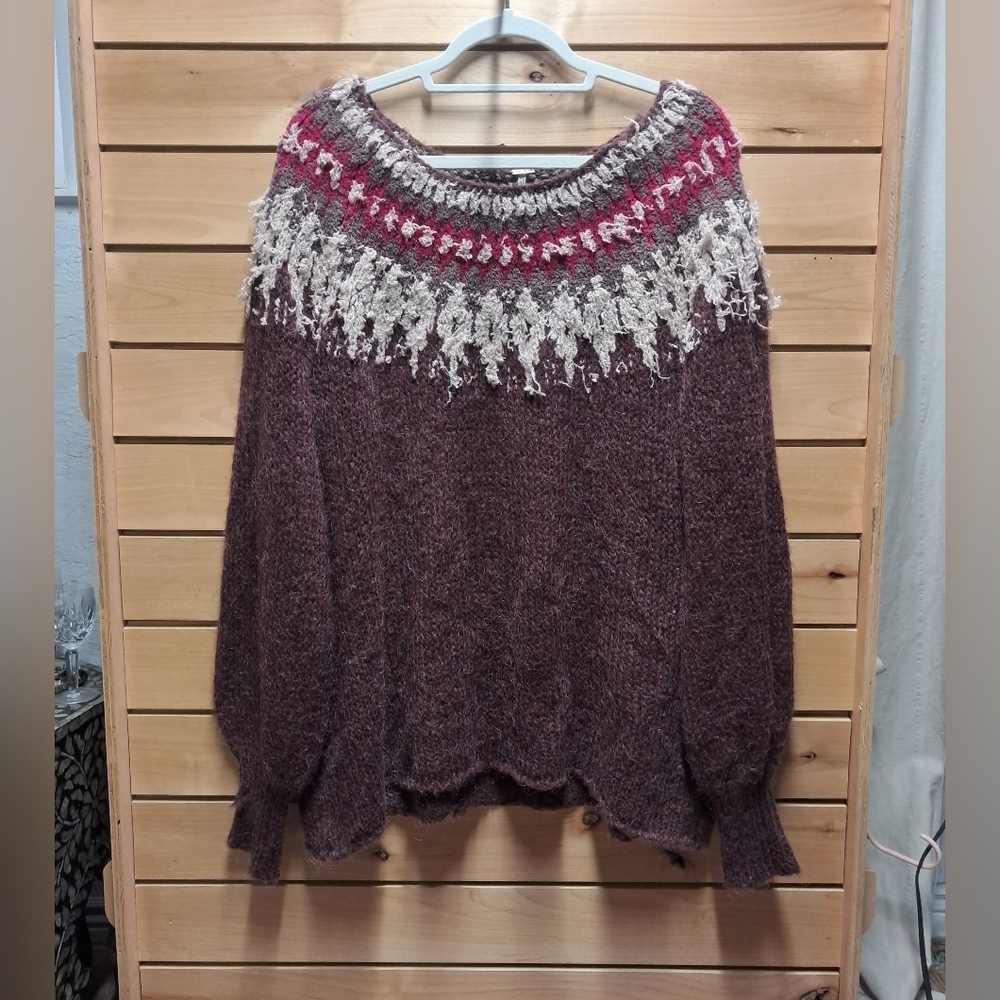 Free People Baltic Fairisle Sweater Size M - Picture 2 of 4